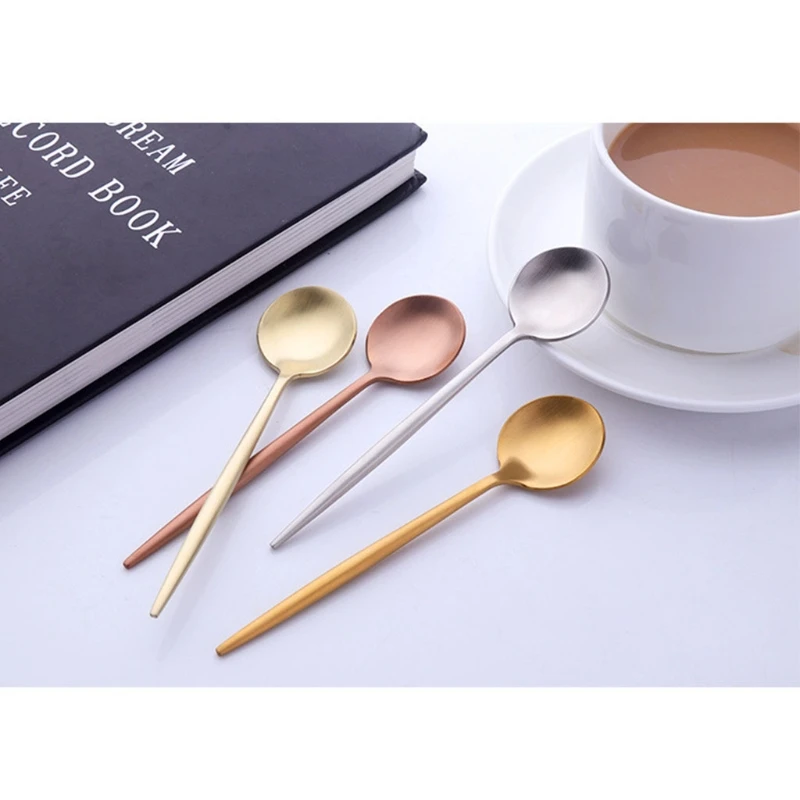 

Stainless Steel Coffee Spoons Stirring Spoons Tea Spoons Long Handle Teaspoons Cakes Tea Spoons Long Spoons for Stirring