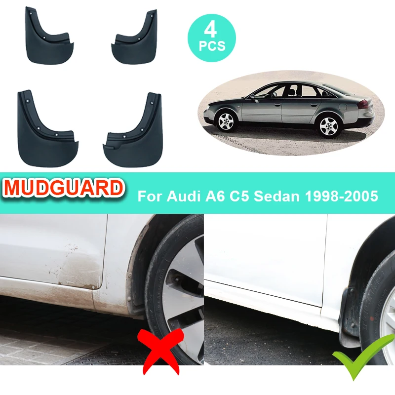 Mudguards For Audi A6 C5 Sedan 1998 1999 2000 2001 2002 2003 2004 2005 Mudflap Front Mud Flaps Splash Guards Car Fender Flares