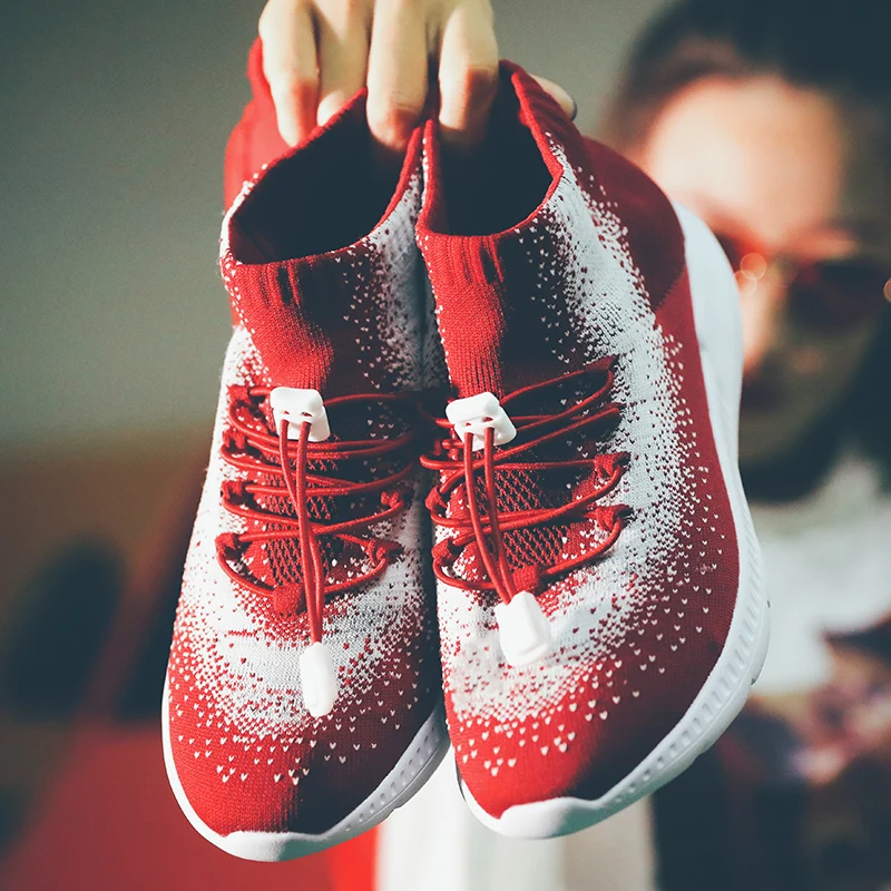 

Women Casual Shoes Lace Up Trend Female Slip-on Sneakes Footwear Zapatos Mujer Chaussure Femme Fashion Sock Shoes Size 35-39