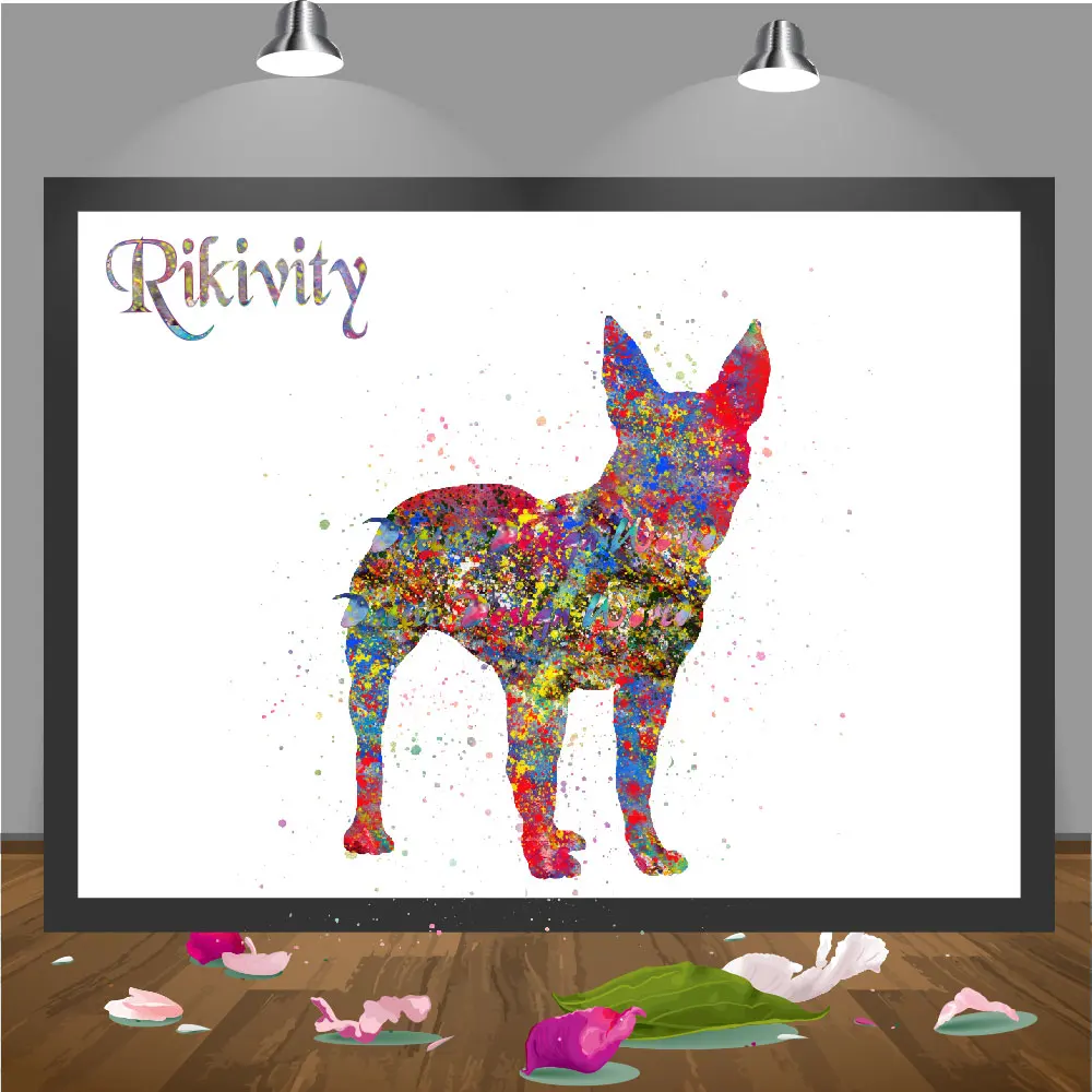 Rikivity Бостон терьер холст картины плакаты с изображениями собак принты настенные