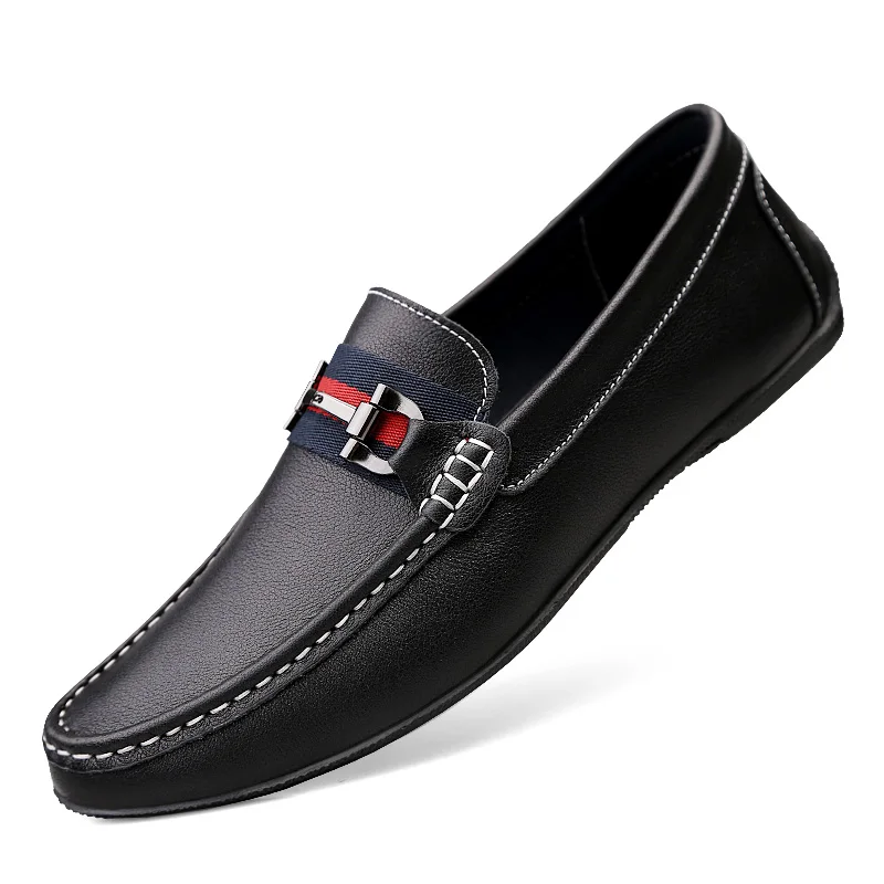 6099-black Мужские лоферы; повседневные кроссовки из натуральной кожи; мужские модные водонепроницаемые Мокасины с бахромой; мягкая модельная обувь для вечеринок; Мужская обувь; chaussure homme - Color: 6099-black