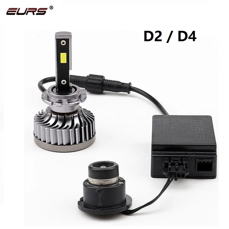 Оригинальные светодиодные лампы EURS 1:1 дизайн Led 100% Canbus D1S D2S D3 D4 D5 для фар 6000K 90W 10000LM
