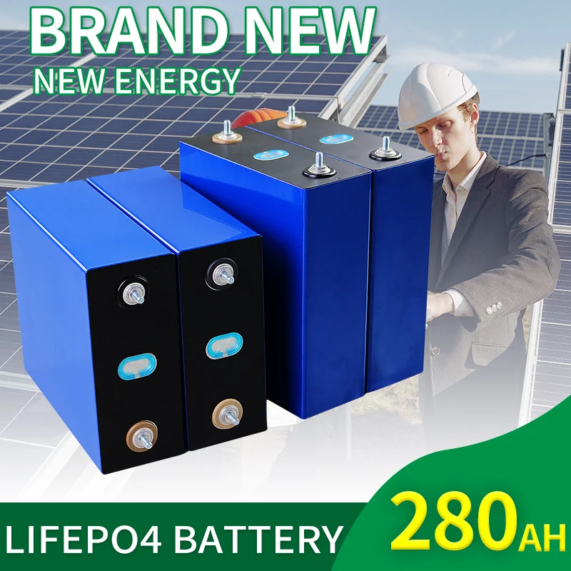 

280Ah 16PCS Lifepo4 Rechargable Battery Pack 3.2V Grade A 48v Lithium Iron Phosphate Prismatic New Solar Cells EU US tax free