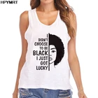 Я не выбрал быть черным, я только что получил счастливую фотографию, женский топ в стиле афро, красивый женский жилет, модная одежда без рукавов