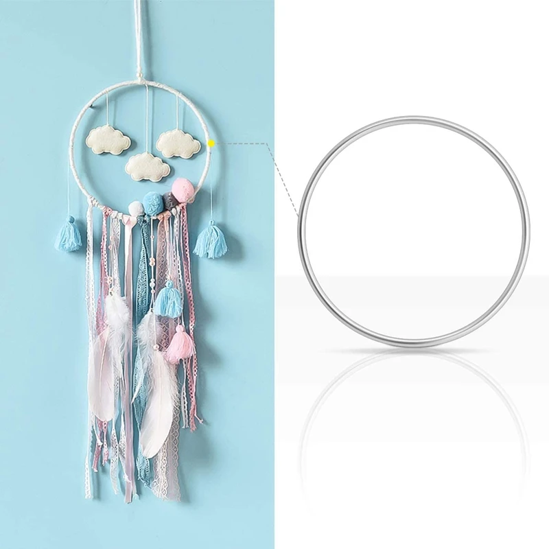 

5Pieces 25CM Metal Rings Hoops Metal Dream Catcher Rings Metal Macrame Rings Steel Craft Rings Metal Floral Hoop