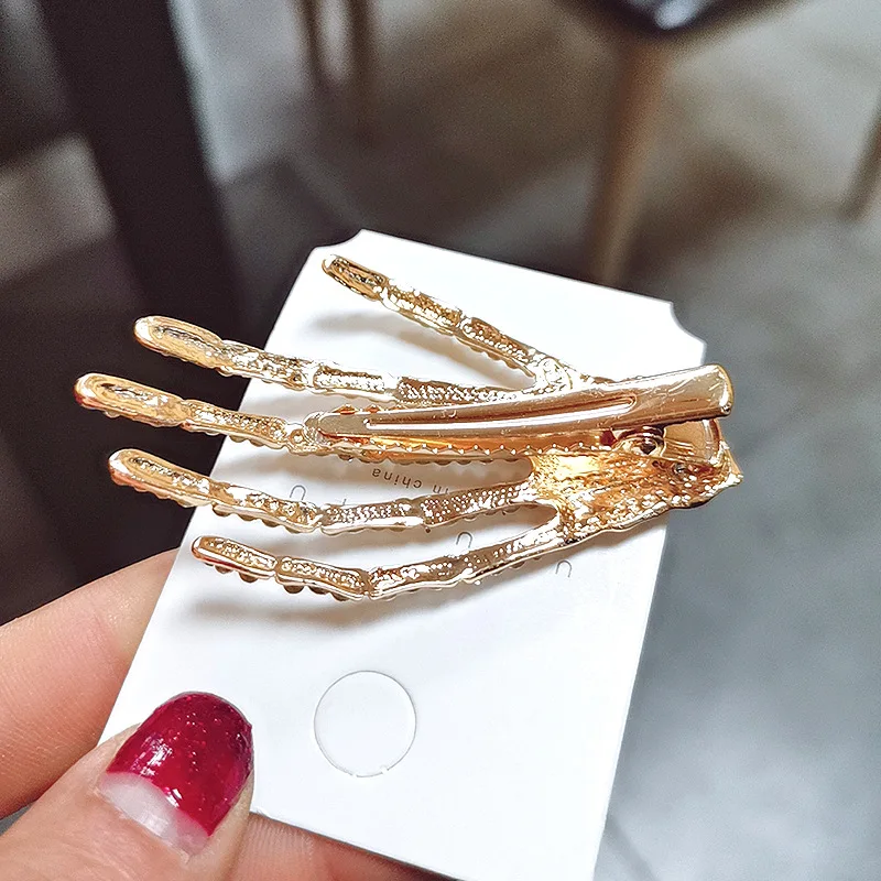 

Women Hair Accessories Alloy Hairpins Rhinestone Hair Claws Ins Fashion Hand Shape Metal Hair Clips for Girls Boutique Hairgrips