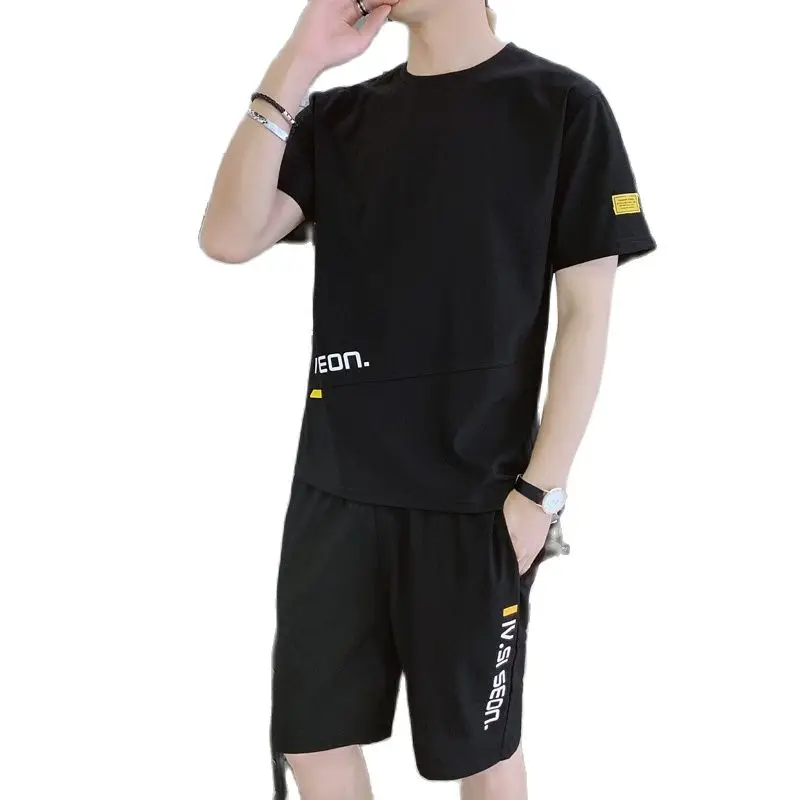 

Men's Sets 2 Piece T Shirt Sweatpants Track Suit Shorts Jogger Sets Casual Tracksuit Men Sportswear Set Brand Clothing Oversize