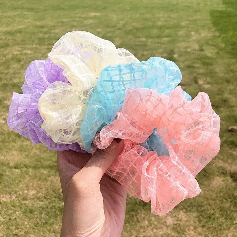 Модные прозрачные сетчатые женские резинки для волос базовые девочек держатель