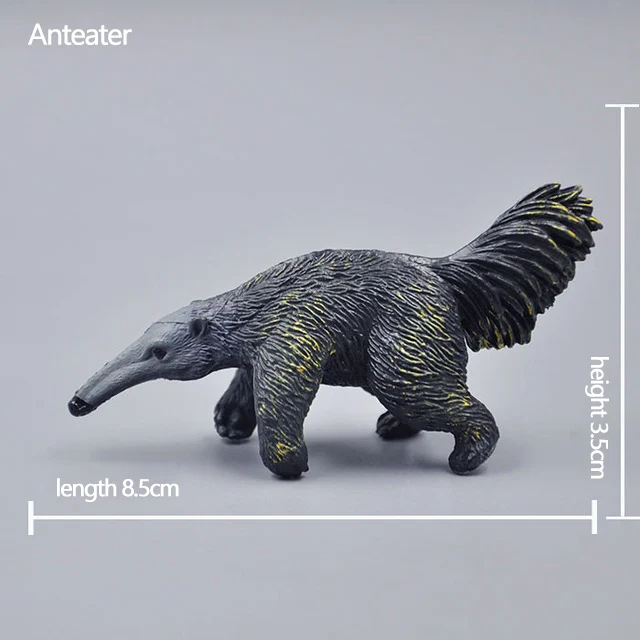 anteater Оригинальная натуральная дикая джунгли, ферма, животное, птица, серия, леопард, кошка, пантера, ягуар, Коллекционная модель, детская игрушка, подарок для детей - Цвет: anteater