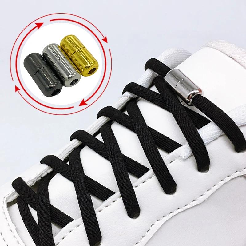 1Pair Shoelace Buckle Quick Tieless Shoe Laces Buckle Lazy DIY Shoestring Lock Shoe Accessories Thick Metal Buckle Sneaker Lock