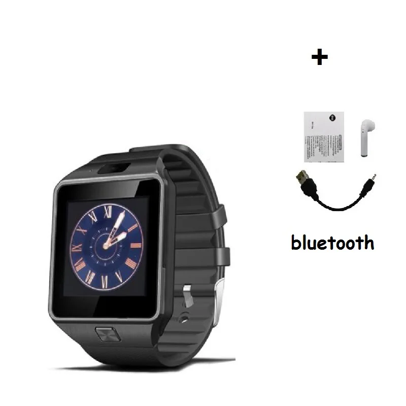 black with BT Горячая Распродажа DZ09 Смарт часы Android телефонный звонок 2G GSM sim-карта камера Bluetooth Smartwatch для andoid и ios - Цвет: black with BT