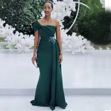 Sereia vestidos de baile um ombro varredura trem plissados arco apliques longo feminino formal vestidos festa à noite de fiesta (1)