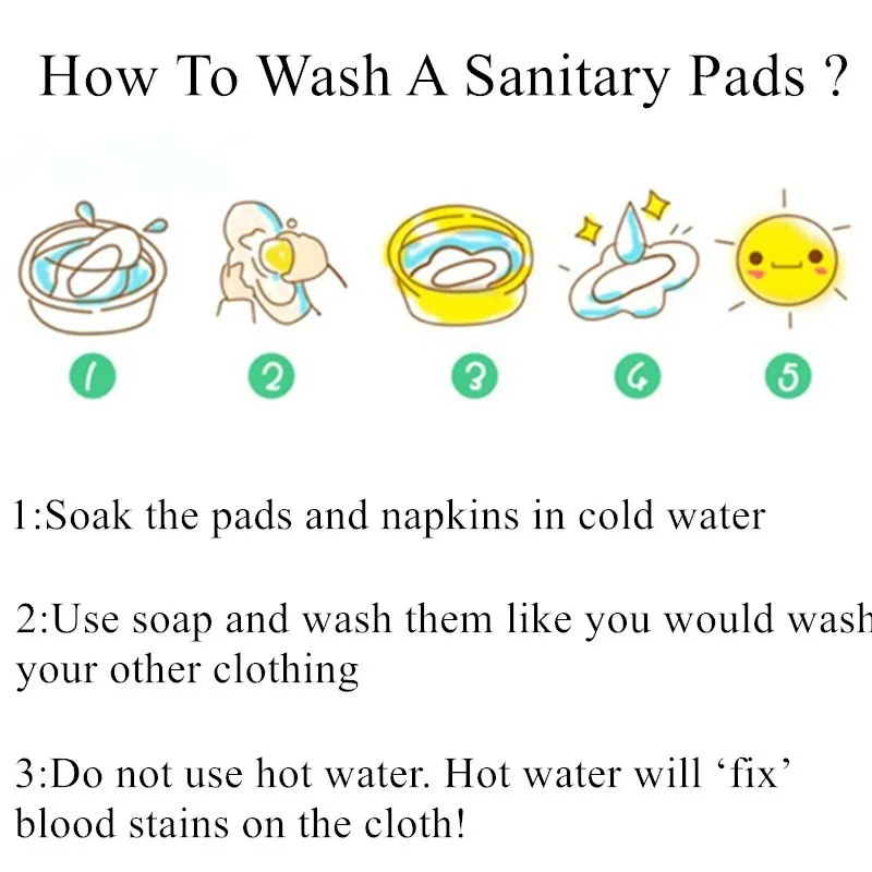 5 PCS Reusable Pads bamboo Charcoal Sanitary Pads Mama Menstrual Pads Washable Panty Liner Pads Health Femin enlarge