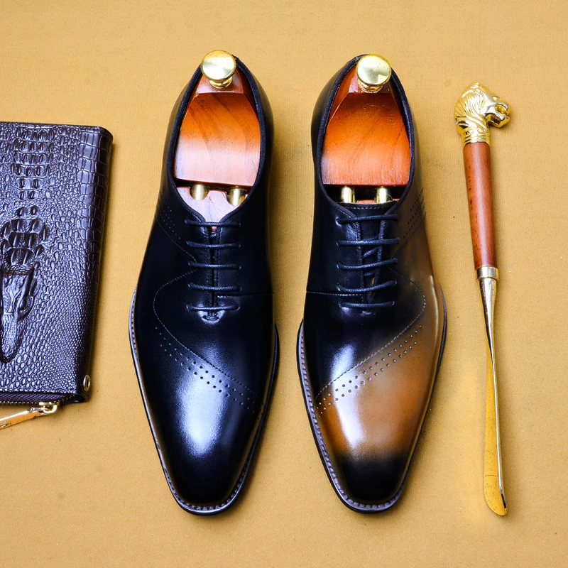 Мужская официальная обувь слипоны оксфорды для мужчин свадебные Мужские броги