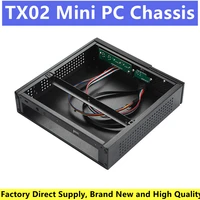 brand new tx02 mini pc chassis htpc thin itx chassis computer case with 2 usb2 0 interface hd audio port for desktop home office