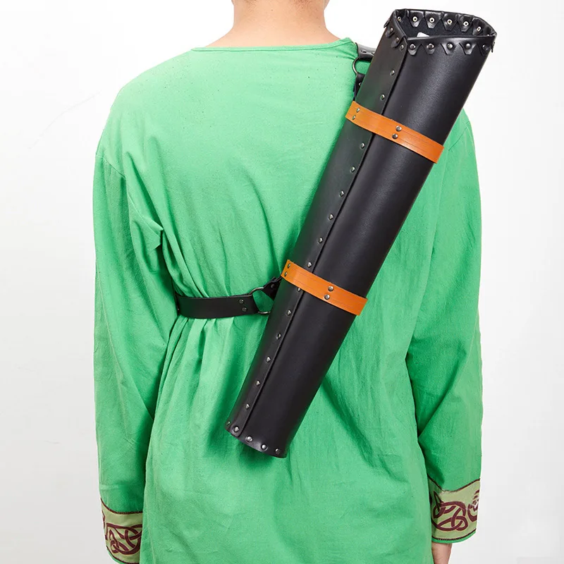 

Средневековый стрельба из лука кожаный колчан блочного Лука изогнутый лук мастер Охотник Косплэй Охота Стрельба сумка Винтаж, стимпанк, стрелка держатель