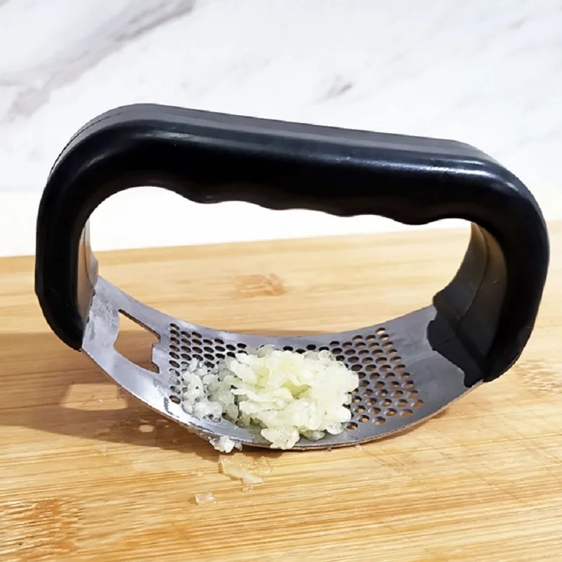 Новый изогнутый пресс для чеснока из нержавеющей стали Многофункциональный