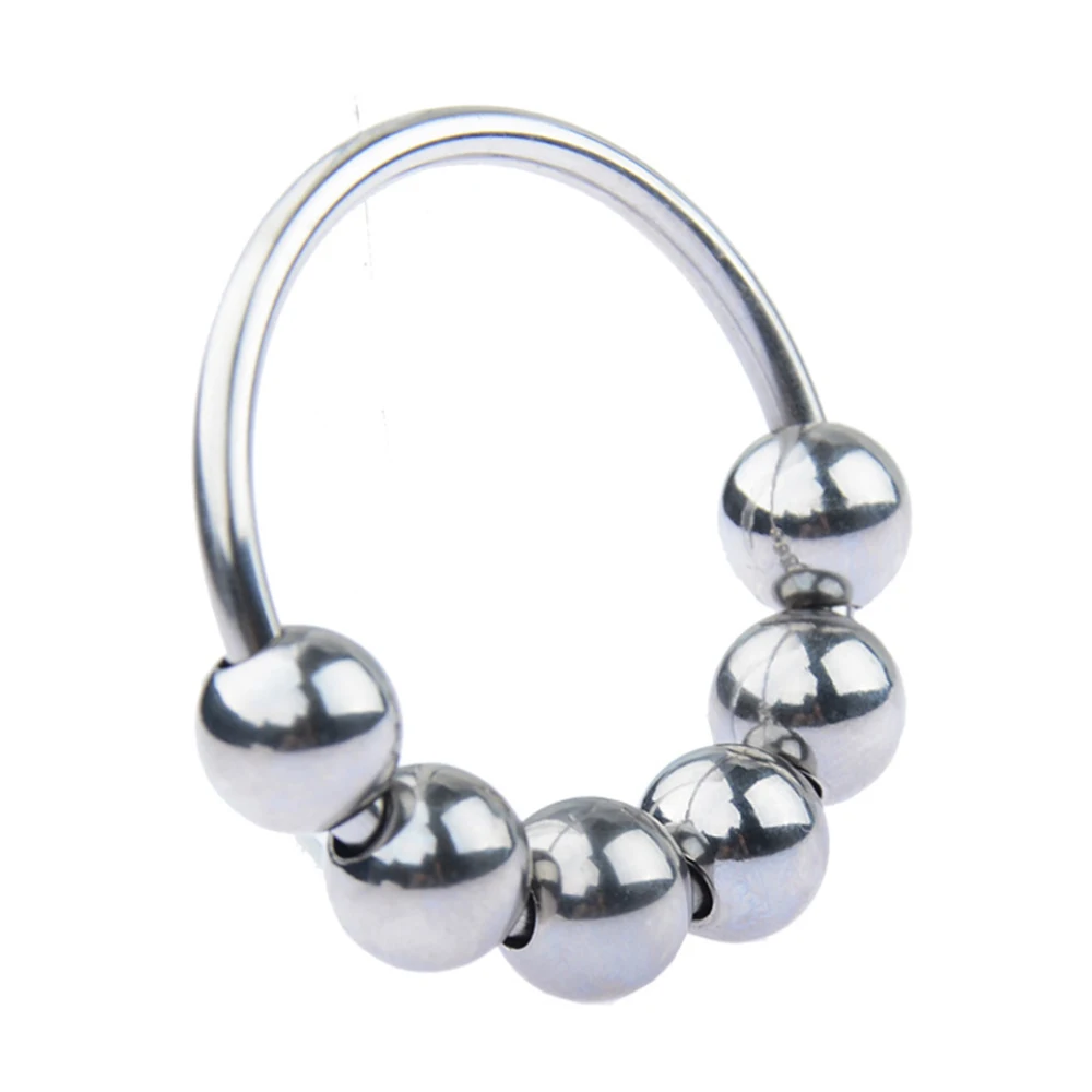 VETIRY Metal Penis Ring With 6 Beads Glans Stimulator Sex Toys for Men Male Delay Ejaculation Stainless Steel Cock | Красота и