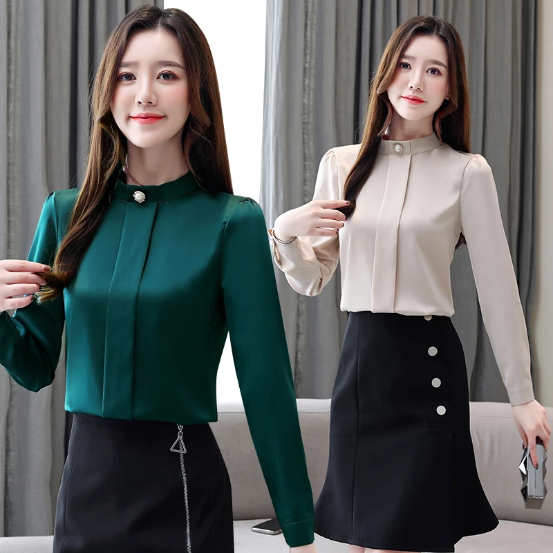 Женская шифоновая блузка с длинным рукавом свободного покроя|blusas fashion|shirt femalechiffon