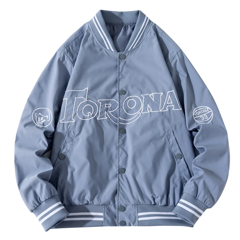 

Couple Hip Hop baseball jacket men embroidery letter Single-breasted jacket Women college streetwear Vintage hipster Windbreaker