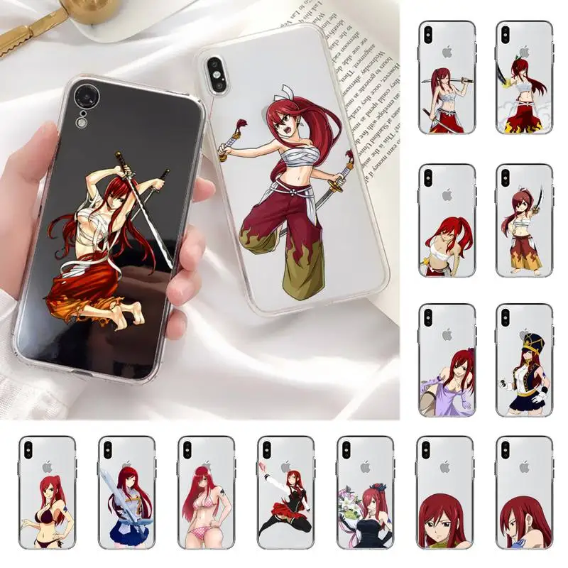 

YNDFCNB Erza Scarlet Fairy Tail Phone Case for iphone 13 11 12 pro XS MAX 8 7 6 6S Plus X 5S SE 2020 XR cover