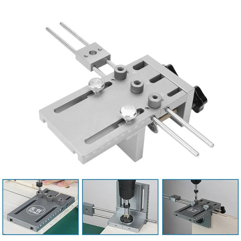 

Woodworking Doweling Jig 6/8/10/15mm Puncher Locator Hole Drill Guide For Furniture Installation Connecting Position Tools
