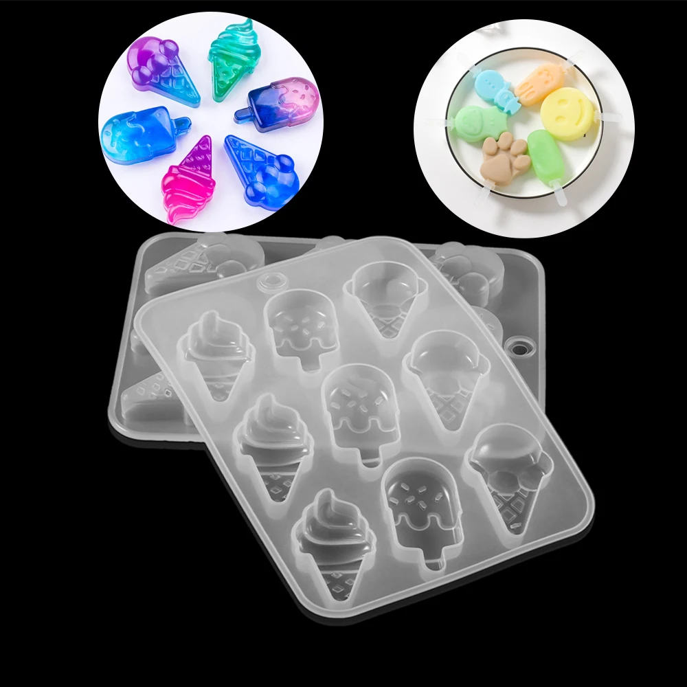 

Crystal Ice Cream Silicone Mold Home UV Epoxy Resin Mould Jelly Ice Cream Crafts For DIY Jewelry Pendant Making Tools Supplies