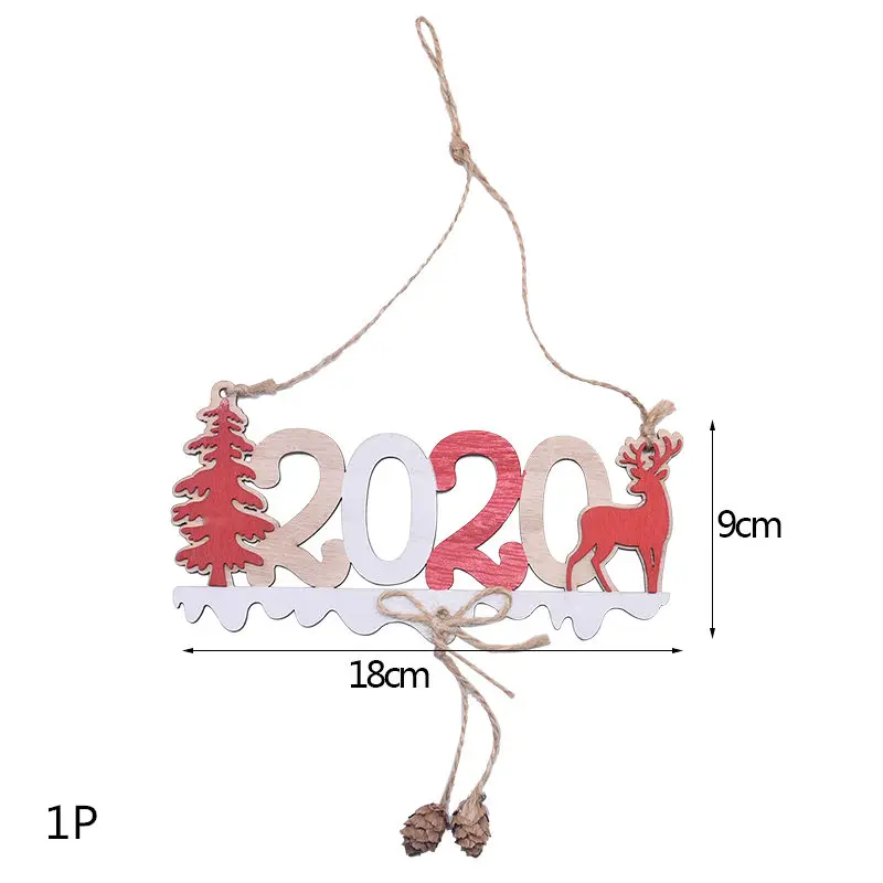 Multi Style Christmas Wooden Pendant Creative Wood Craft Ornaments DIY Chriatmas Tree Hanging Decoration Xmas Gift Supplies - Цвет: 1P-352-B03