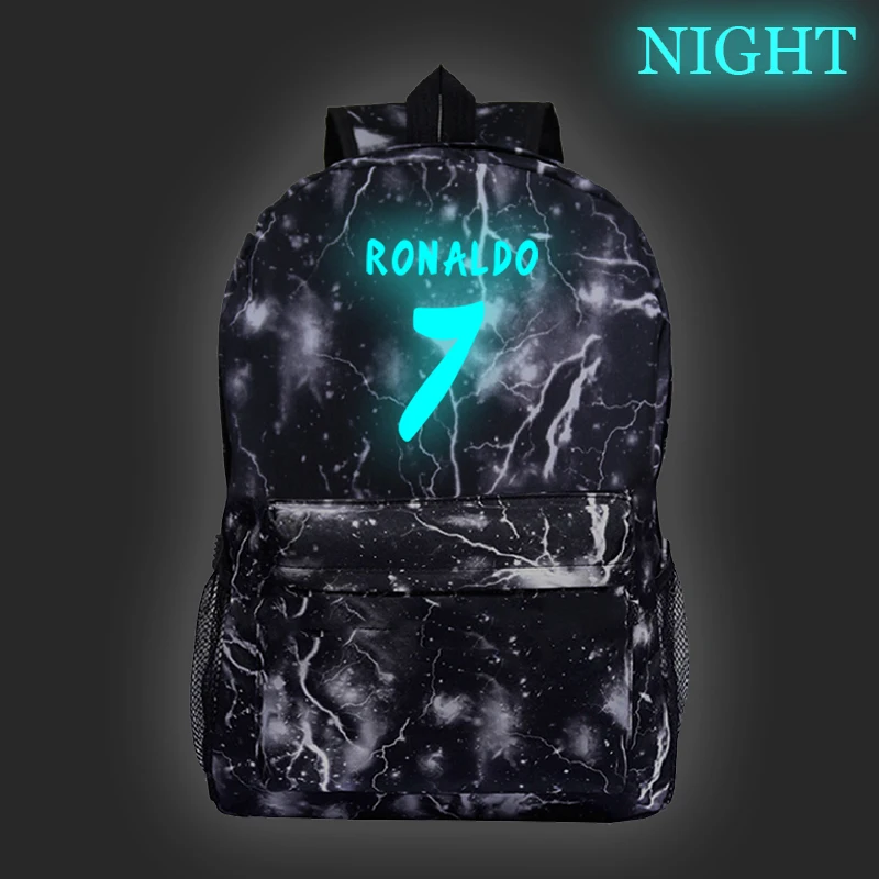 Светящийся рюкзак для ноутбука с изображением Криштиану Роналду CR7 мужчин и