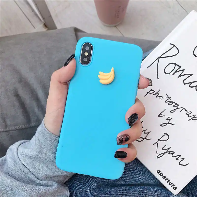 Милый 3D фрукт банан персик виноград чехол для samsung Galaxy S10 5G S10E S9 S8 plus S7 S6 edge Прекрасный Мягкий ТПУ задняя крышка funda capa - Цвет: blue banana