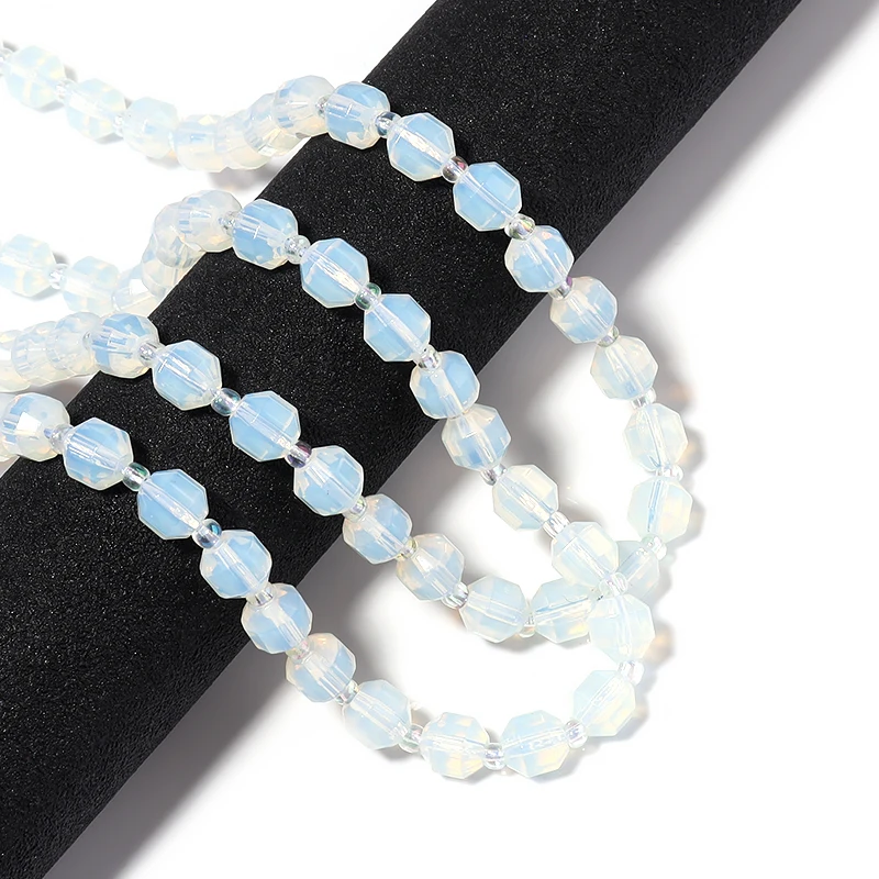 

Natural Stone Beads 6/8/10mm Opal Multi-faceted Spacer Beads For Jewelry Needlework Necklace Bracelet DIY Wholesale