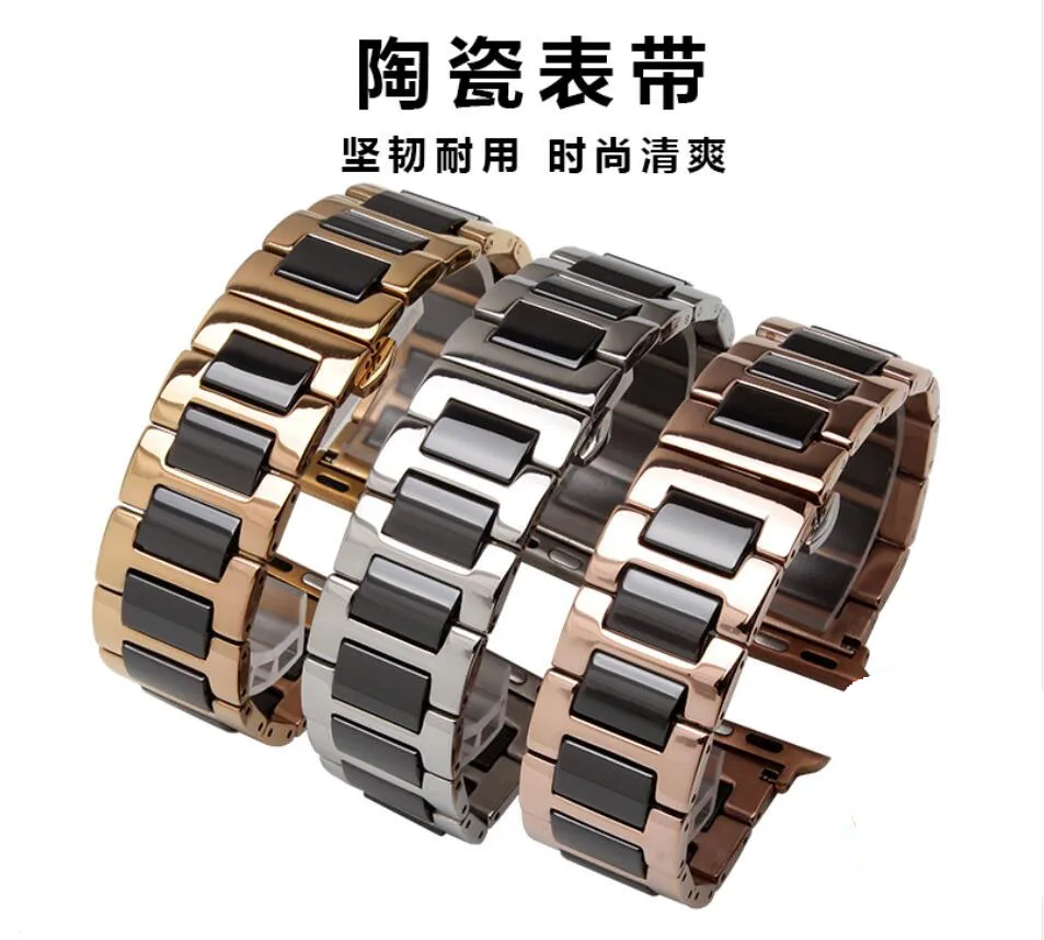 Браслет керамический из нержавеющей стали для Apple Watch Band 38 40 браслет iwatch band 42 мм 44
