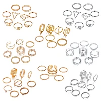 if me 30pcsset vintage punk gold ring set for women men fashion retro antique finger ring fashion party jewelry lot 2019 new