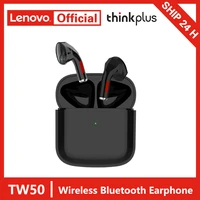 lenovo thinkplus trackpods tw50 wireless earphone bluetooth 5 0 hifi headphone noise reduction with mic earbuds sports headset
