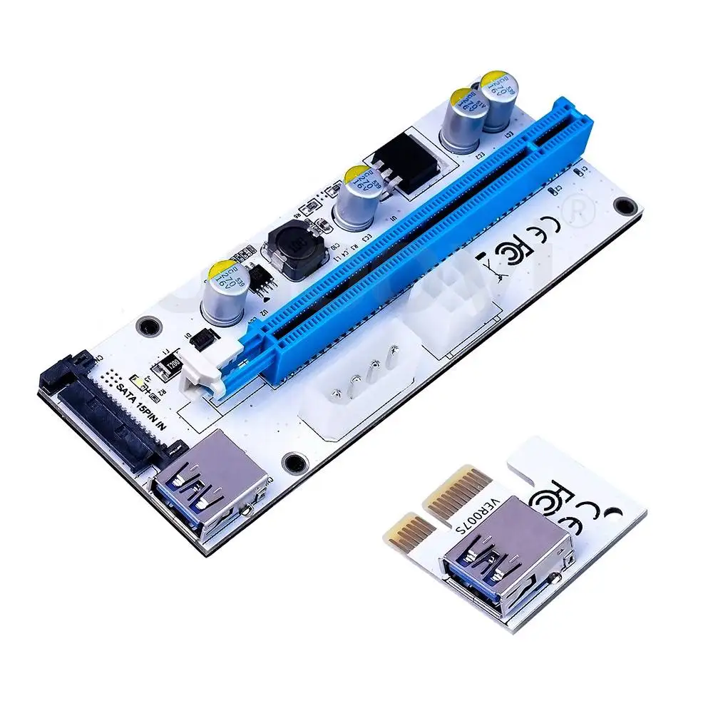 

PCI-E PCI 1x to 16x PCIE USB 3.0 Express Riser Card 3 Power Options-Ethereum Mining Bitcoin Dedicated