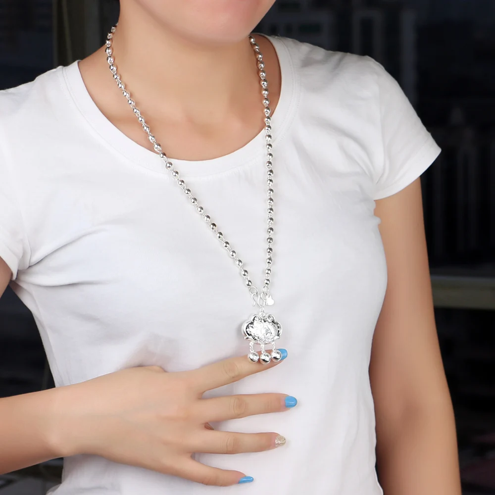 В этническом стиле Стиль ювелирные украшения для женщин 925 Серебряное ожерелье