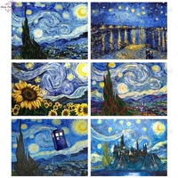 5d diy diamond embroidery van gogh famous oil painting starry night diamond painting kit picture of rhinestones home decoration