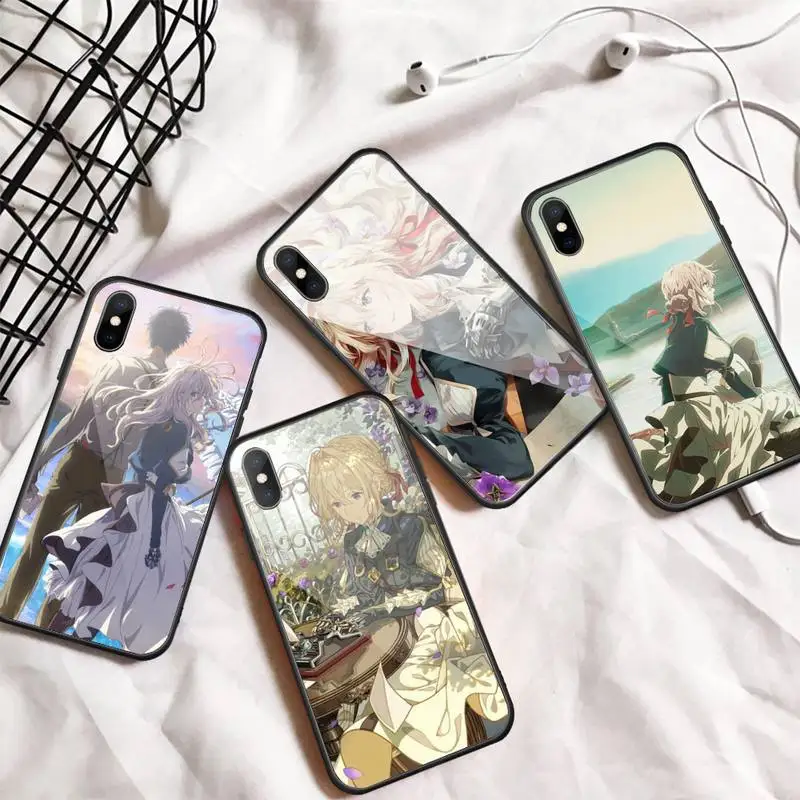 

Anime Violet Evergarden Phone Case Tempered glass For iphone 6 7 8 plus X XS XR 11 12 13 PRO MAX mini
