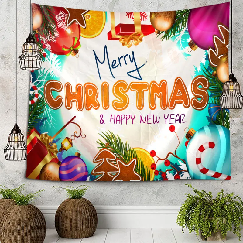 Рождественский 3D гобелен настенное покрывало для кровати пляжное полотенце