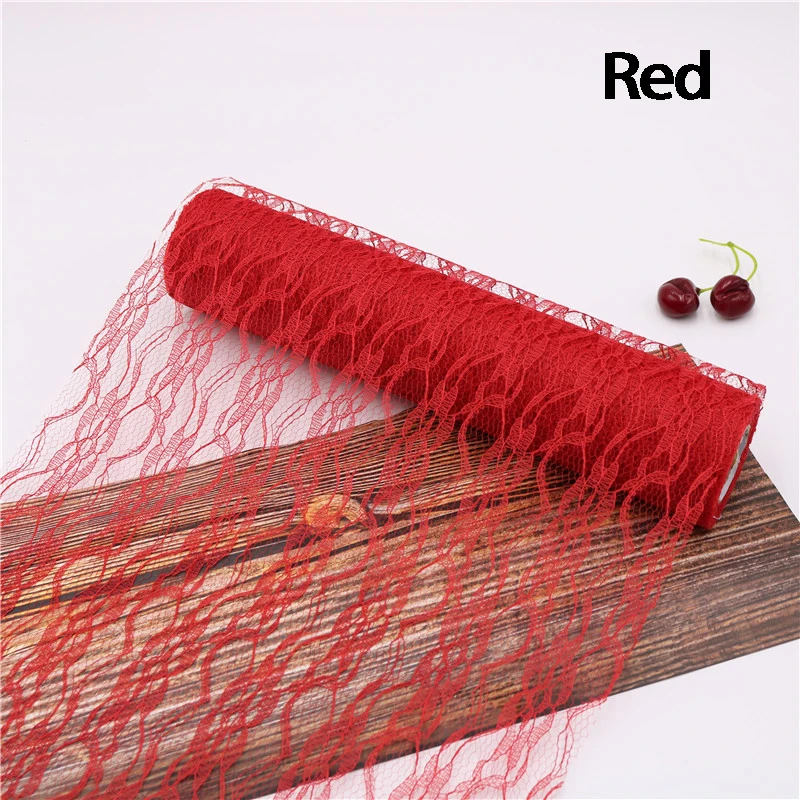 Кружевной Тюль в рулоне 30 см цветочный сетчатый стол центральный столик для