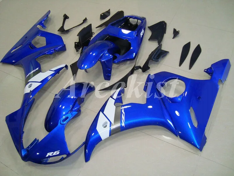 

New ABS Motorcycle Whole Fairings kit Fit For YZF-R6 2003 2004 2005 R6 03 04 05 bodywork set blue white