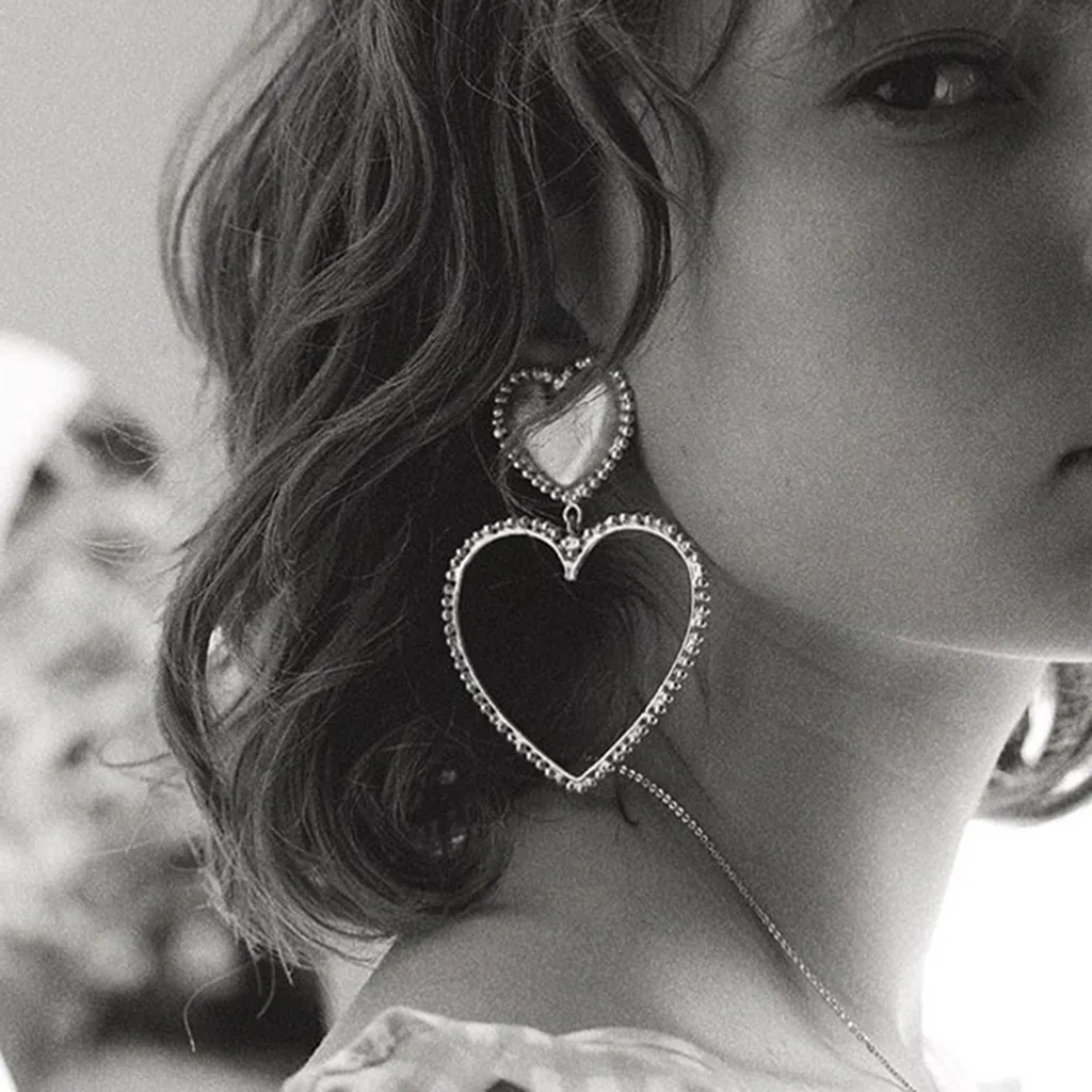 Модные Преувеличенные металлические большие серьги любовь женские ювелирные