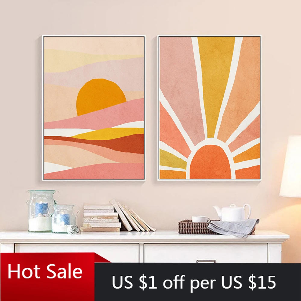 Белый Настенный декор художественные принты абстрактный пейзаж плакат картины