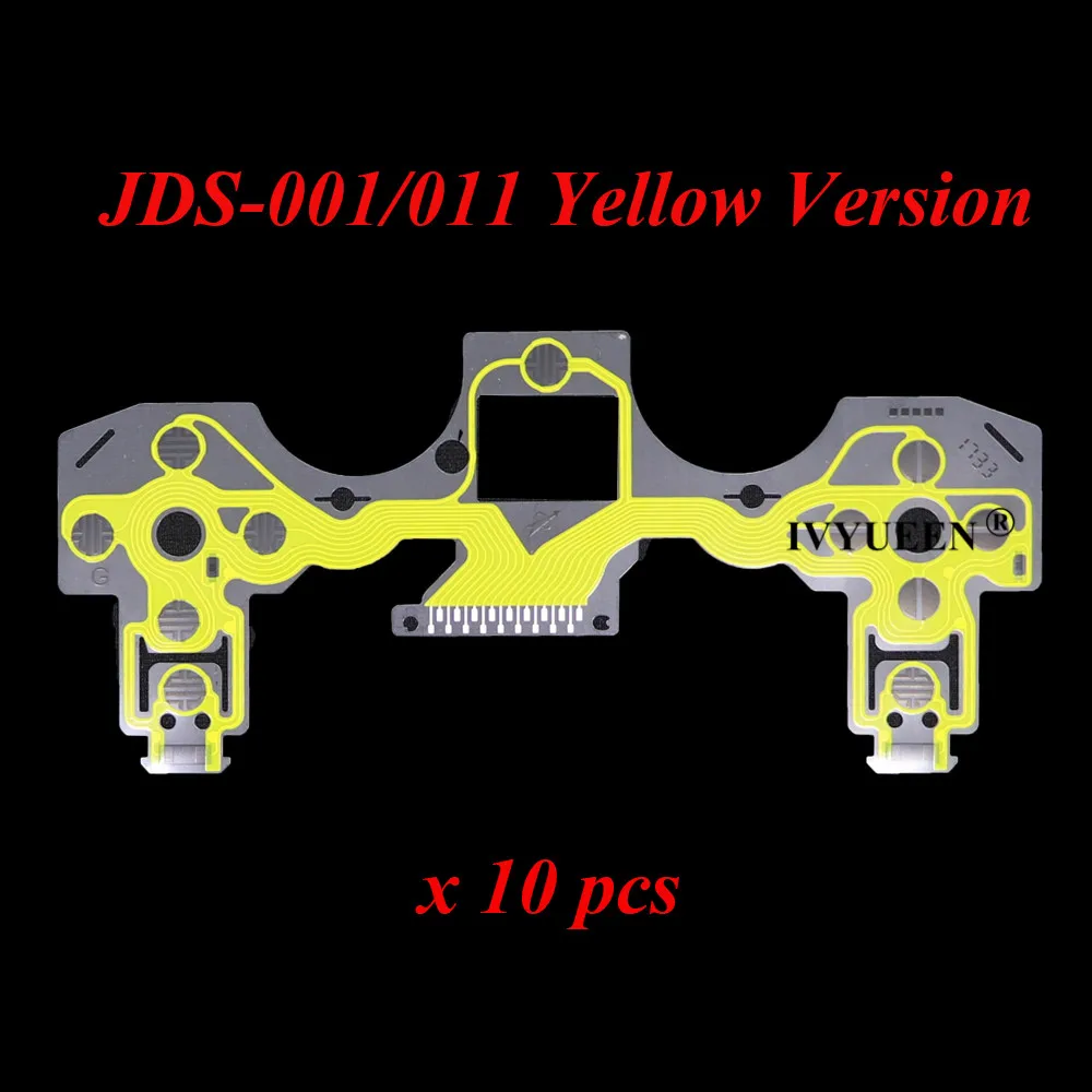 IVYUEEN 10 шт для Dualshock 4 PS4 DS4 PRO Slim проводящая пленка для контроллера пленка проведения пленка для клавиатуры гибкий кабель JDM 050 040 030 011 - Цвет: JDS JDM 001 Yellow