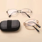 Очки для чтения для мужчин и женщин, пресбиопические складные прозрачные, с чехлом, + 1,0, + 1,5, + 2,0, + 2,5, + 3,0, + 3,5
