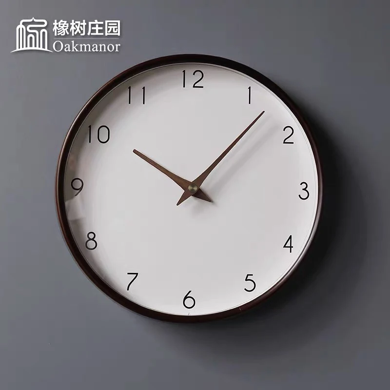 Настенные часы из массива дерева в скандинавском стиле современные тихие