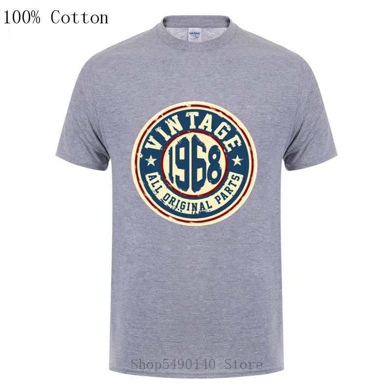 Мужская Винтажная футболка с короткими рукавами в стиле ретро 1968 Классическая на