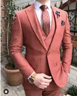 Новое поступление 2021, свадебные смокинги для жениха, костюмы, облегающий костюм для жениха для мужчин, мужской костюм для жениха, официальный деловечерние костюм, Блейзер, 3 предмета