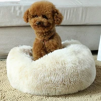 round super soft dog bed washable long plush dog kennel cat house velvet mats sofa for dog chihuahua dog basket pet bed