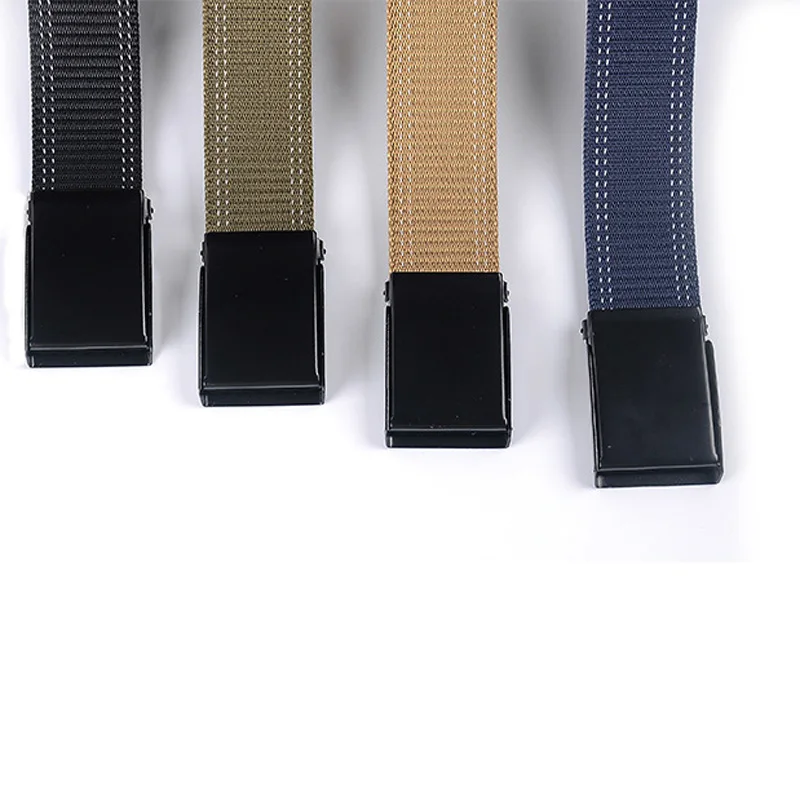 Ремень мужской тактический гладкий нейлоновый пояс с гладкой пряжкой для